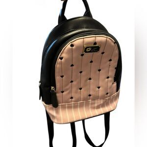 Betsey Johnson "LUV Betsey" Chic Pink and Black mini Backpack
